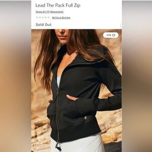 Free People Black Full Zip Jacket